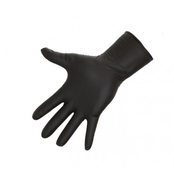 Einmalhandschuhe "Nitrile Long Black", schwarz, 30 cm           