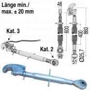 Oberlenker mechanisch, 600-860 mm, Kat. 2 + 3           