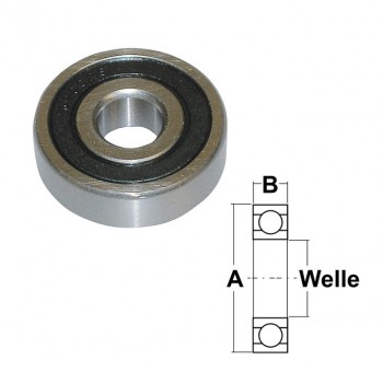 Rillenkugellager "6000",  2 RS,  Welle 10 mm