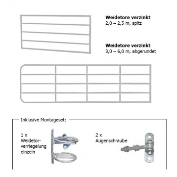 Weidetore verzinkt, 110 cm hoch Weidetore verzinkt, 110 cm hoch