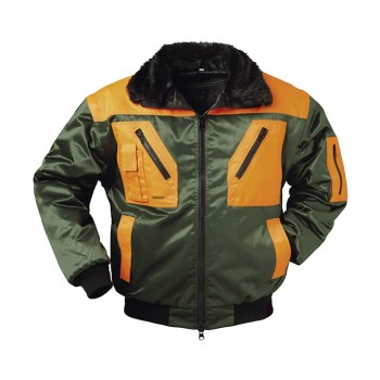 Pilotenjacke "Rotdorn", Grün/Orange           