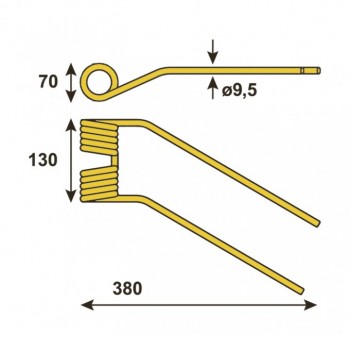 Heuwenderzinken p. f. Niemeyer 600061, links           