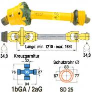 Weitwinkel-Gelenkwelle WWE 2480,  Gabelweite 86 mm