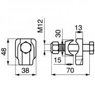 Befestigung p. f. Fahr, M12 x 70 mm           