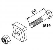 Befestigung p. f. Claas, M14 x 50 mm           