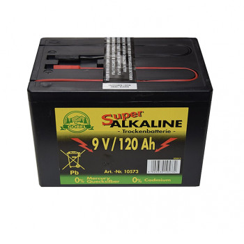 Weidezaunbatterie / Trockenbatterie "Alkaline", 9V, 120 Ah           