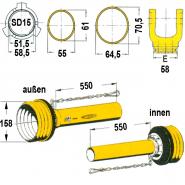 Gelenkwellenschutz komplett,  "SD 15",  550 mm