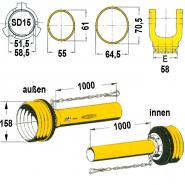 Gelenkwellenschutz komplett,  "SD 15",  1000 mm           