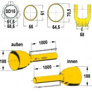 Gelenkwellenschutz komplett,  zu Weitwinkelwelle "SD 15",  1000 mm