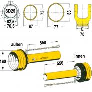 Gelenkwellenschutz komplett,  "SD 25",  550 mm           