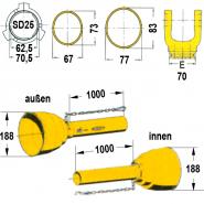 Gelenkwellenschutz komplett,  zu Weitwinkelwelle "SD 25",  1000 mm           