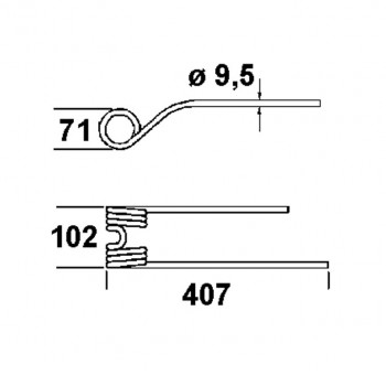 Heuwenderzinken p. f. Stoll 0673742, rechts