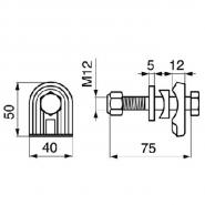 Befestigung p. f. Fahr, M12 x 75 mm           