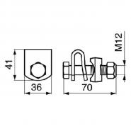 Befestigung p. f. Stoll, M12 x 70 mm           