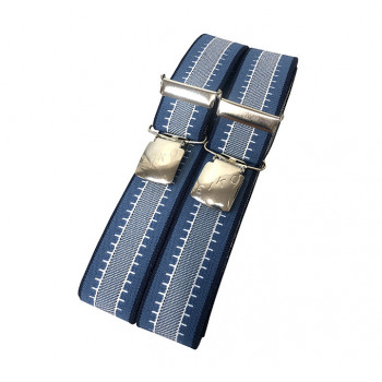 Hosenträger, blau-beige mit Clip, 120 cm           