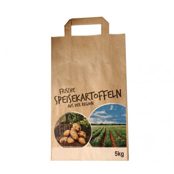 Papiertragetasche "Speisekartoffeln 5 kg" für Kartoffeln, braun Papiertragetasche "Speisekartoffeln 5 kg" für Kartoffeln, braun