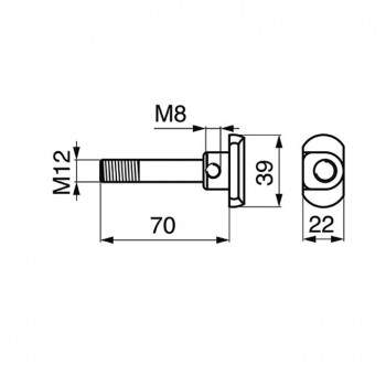 Spezial-Befestigungsschraube p. f. Krone, M12 x 70 mm           