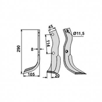 Fräsmesser p. f. Howard HOW-14L, links