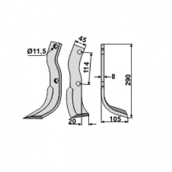 Fräsmesser p. f. Howard HOW-14R, rechts