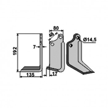 Fräsmesser p. f. Maschio MAS-38L, links           