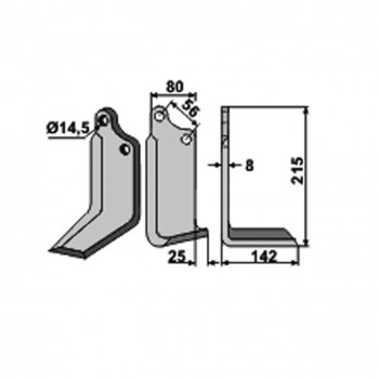 Fräsmesser p. f. Maschio MAS-04R, rechts           