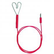 Zaunanschlusskabel mit Stecker, mit Herzklemme Zaunanschlusskabel mit Stecker, mit Herzklemme