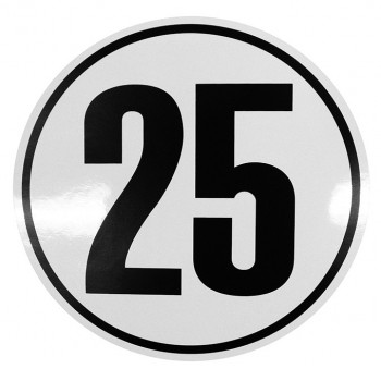 Geschwindigkeits-Begrenzungsschild 25 km/h Geschwindigkeits-Begrenzungsschild 25 km/h