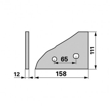 Rumpfanschlag p. f. Kuhn / Huard 761107, links           