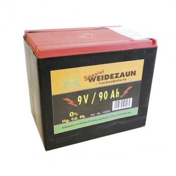 Weidezaunbatterie 9V / 90Ah mit Rundstecker           