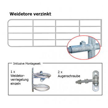 Verstellbare Weidetore verzinkt, 110 cm hoch           