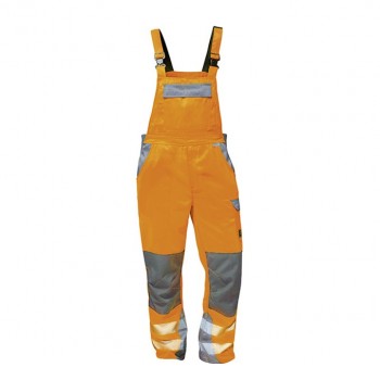 Warnschutz-Latzhose "Metz", Orange/Grau           