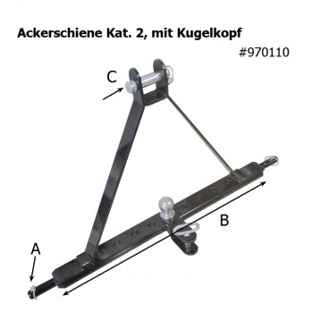 Ackerschiene Kat. 2 mit Kugelkopf           