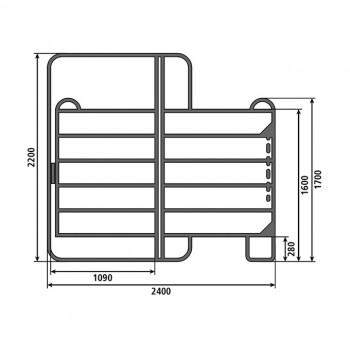 Weidepanel mit Tor, 2,20 m hoch           