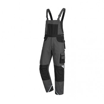 Latzhose Motion Tex Plus, Grau/Schwarz           