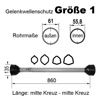 Gelenkwellenschutz "Gr. 1", 860 mm           