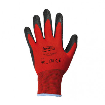 Arbeitshandschuh "Blackgrip", rot-schwarz           