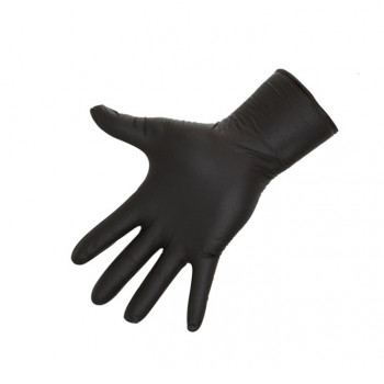 Einmalhandschuhe "Nitrile Long Black", schwarz, 30 cm