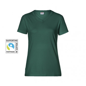 Damen T-Shirt, V-Ausschnitt, moosgrün           