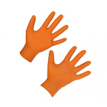 Einmalhandschuhe "Nitril X-Grip", orange           