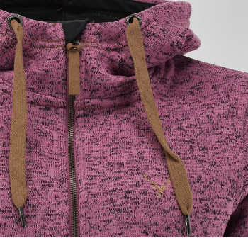 Damen-Strickfleecejacke mit Kapuze, Pink