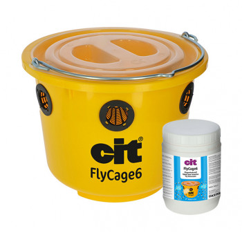 Fliegenfalle "Fly Cage 6" inkl. Deckel, Gittereinsatz + Lockstoff