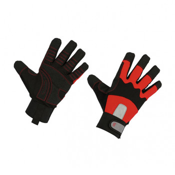 Mechanik-Handschuh Hermes, schwarz-rot           