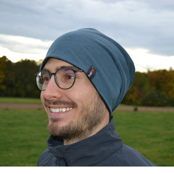 Winter Stall-Beanie / Mütze, Unisex, Ozeanblau           