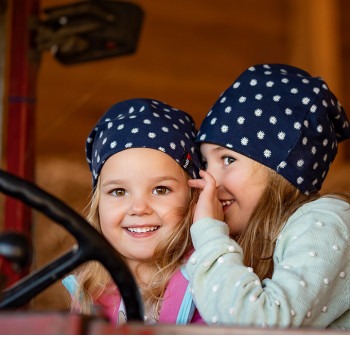 Stall-Beanie / Mütze für Kinder, Blau           