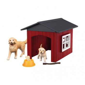 Hundehütte mit Golden Retrievern           