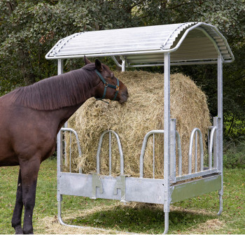 Viereckraufe Hobby mit Palisadenfressgitter, 8 Fressplätze           