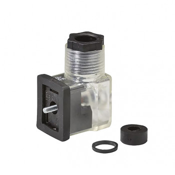 Stecker transparent mit LED 24 V f&uuml;r 6/2-Wegeventile           