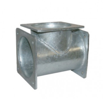 T-St&uuml;ck reduziert 2x8", 1x 6", mit 3 x 4-Eckflanschanschluss           