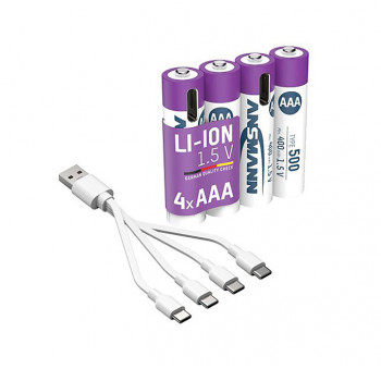 Li-ion Akku 1,5V, Micro AAA, Typ 500 (Min. 400mAh)           
