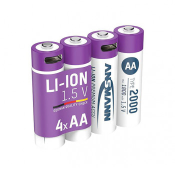 Li-ion Akku 1,5V, Mignon AA, Typ 2000 (Min. 1800mAh)           